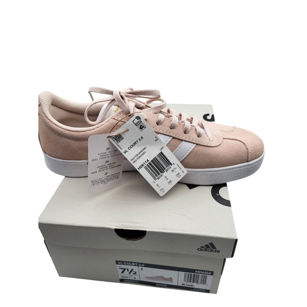 Adidas Women's VL Court 2.0 - Skate Shoes, Cloud Pink, Size 7.5, Sneake, Casual